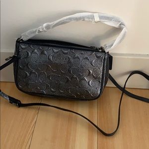 Coach purse. Silver navy. NEVER WORN